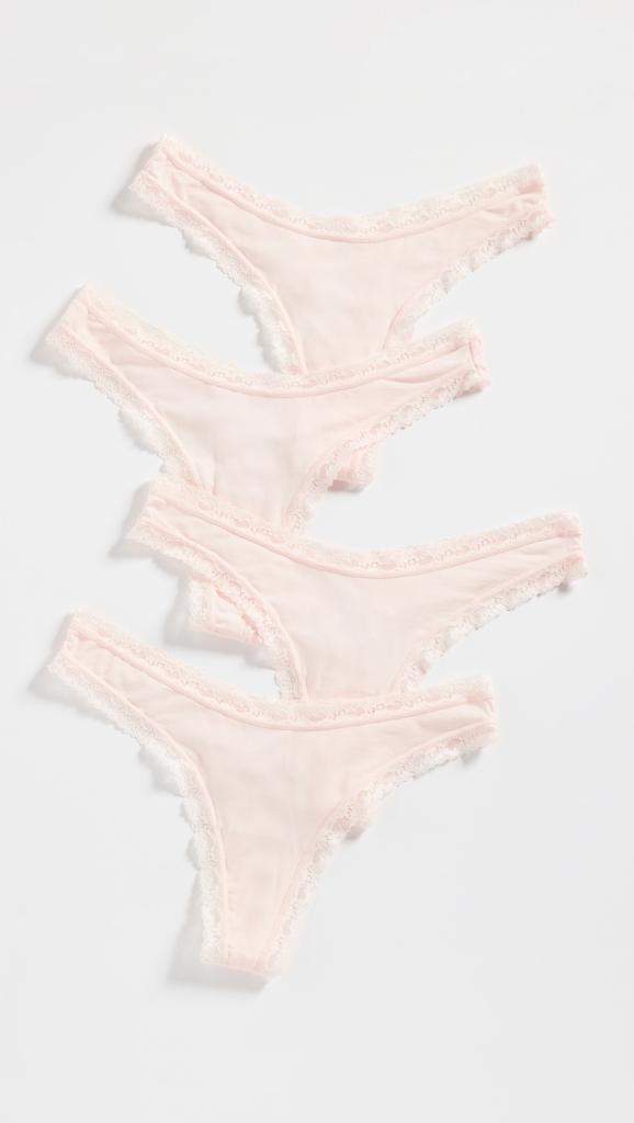 Stripe  Stare Pink-A-Boo Thong 4-Pack