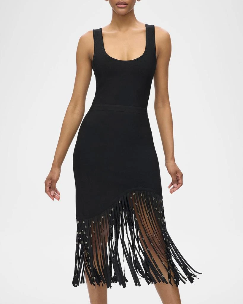 Herve Leger Regan Crystal Fringe Sleeveless Midi Dress 4