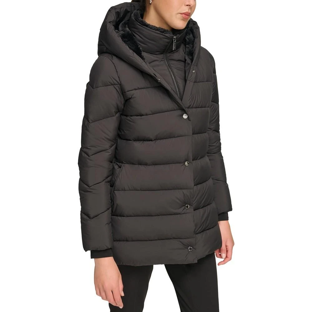 Calvin Klein Women's Bibbed Hooded Puffer Coat, Created for Macy's 3