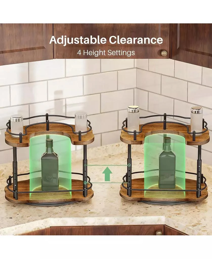 YIGII Adjustable Spice Rack for Cabinet,Sturdy Wood 
Metal, Easy Assembly 4