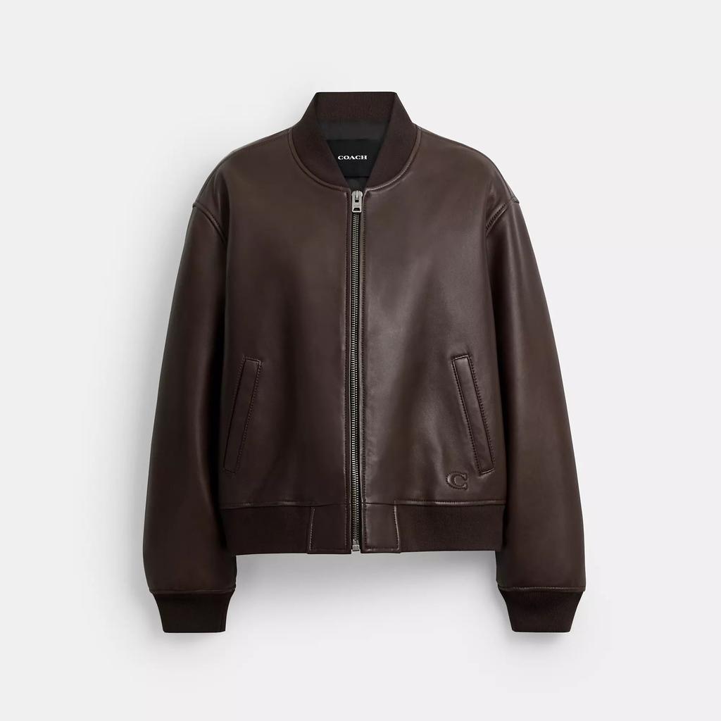 ジャケット・アウター Time is on LEATHER COACH JACKET size2 COACH® | Upcrafted Shrunken Leather Varsity Jacket | COACH®
