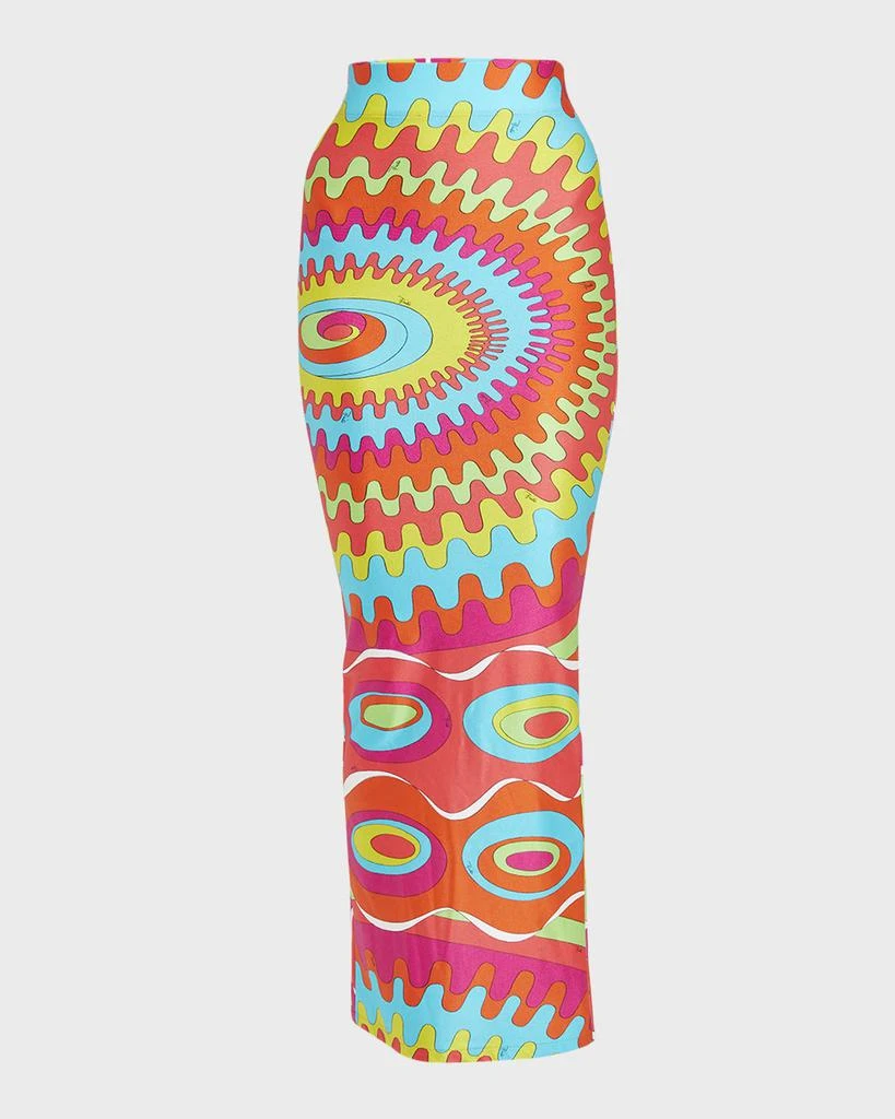 EMILIO PUCCI Abstract-Print Zip-Hem Maxi Skirt 1