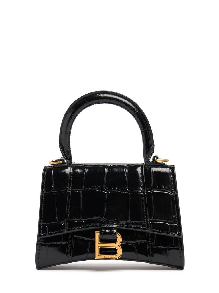 Balenciaga Mini Hourglass Croc Embossed Leather Bag 1