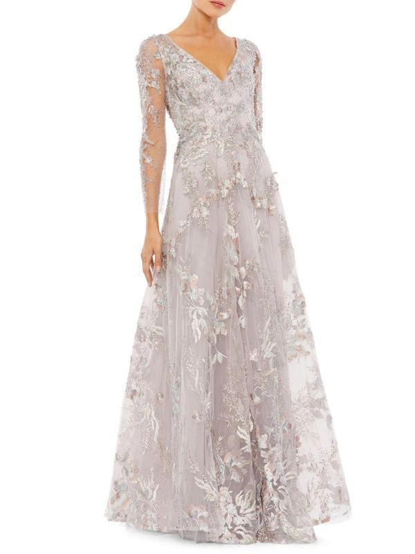 Mac Duggal Sheer Appliqué Gown 1