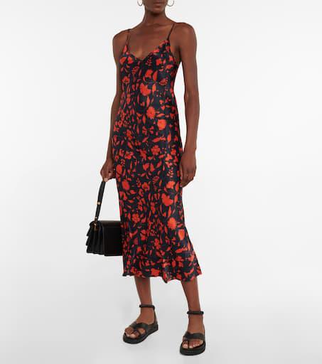 Lee Mathews Bella floral silk satin slip dress