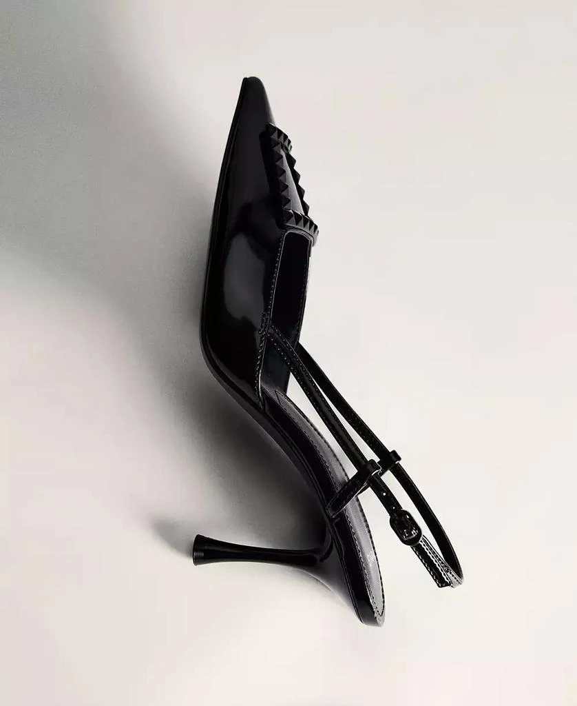 Mango Women's Patent Leather Slingback-Heeled Shoes 2