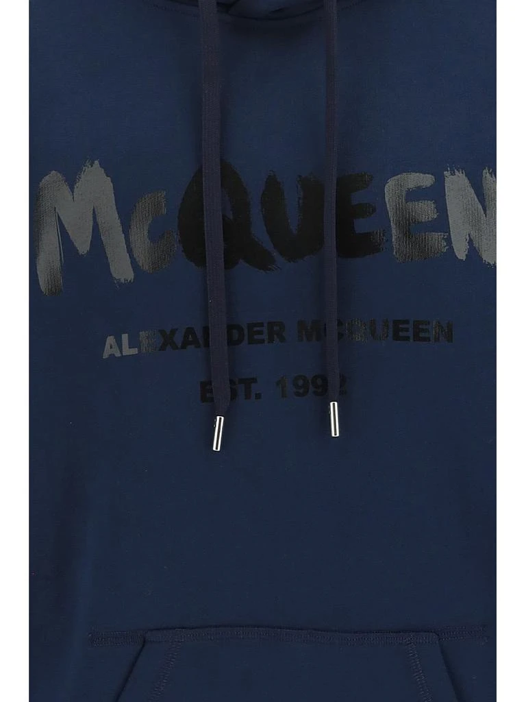 Alexander McQueen Alexander McQueen Logo Printed Drawstring Hoodie 3