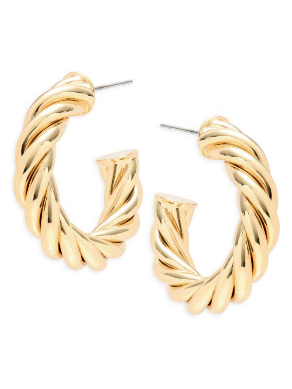 Ava & Aiden 12K Goldplated Half Hoop Earrings
