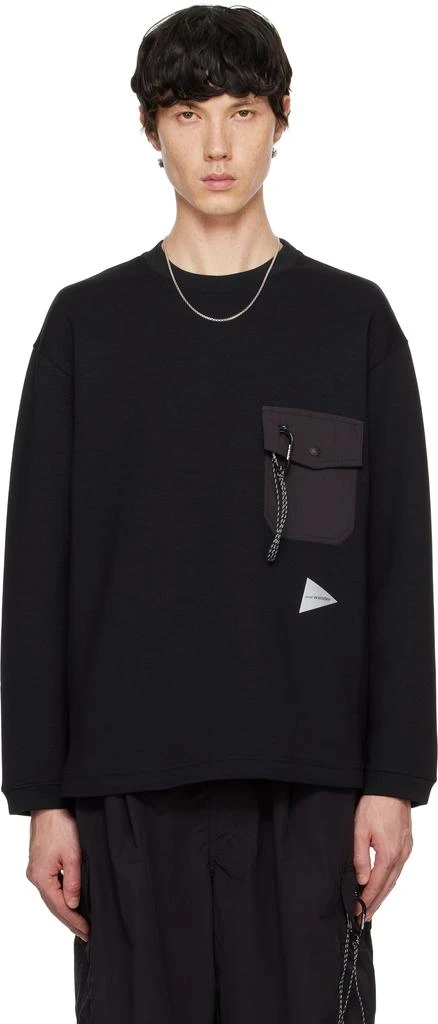And Wander Black Airly Warm Sweatshirt 1