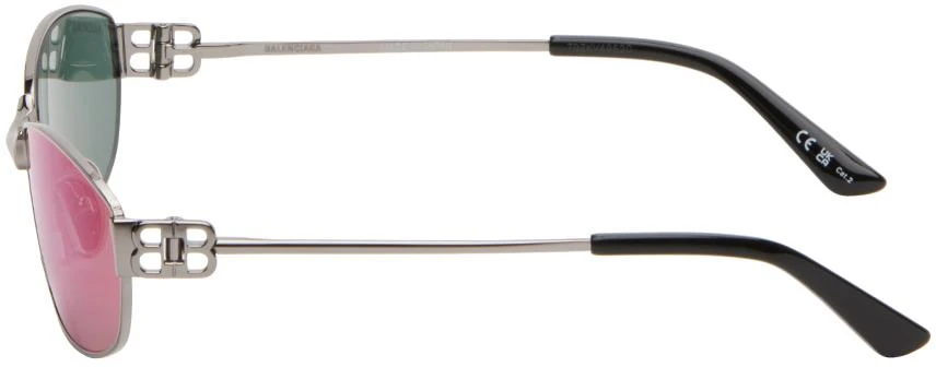 Balenciaga Gunmetal Mercury Oval Sunglasses 3