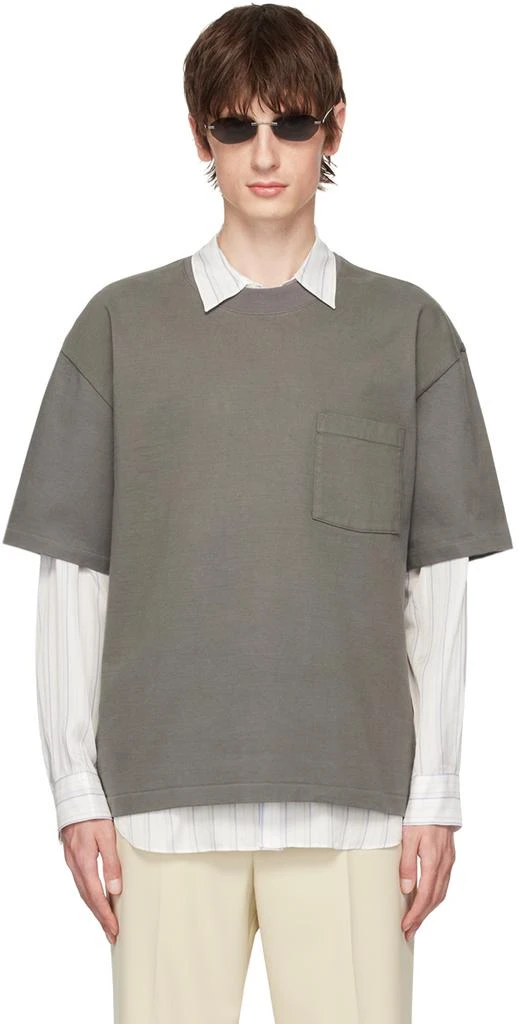 AURALEE Gray Heavyweight T-Shirt 1