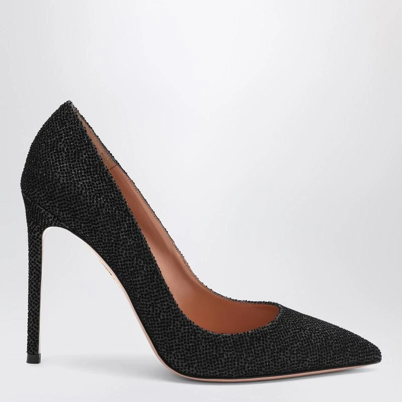 Aquazzura Purist Pump 105 black with rhinestones 1
