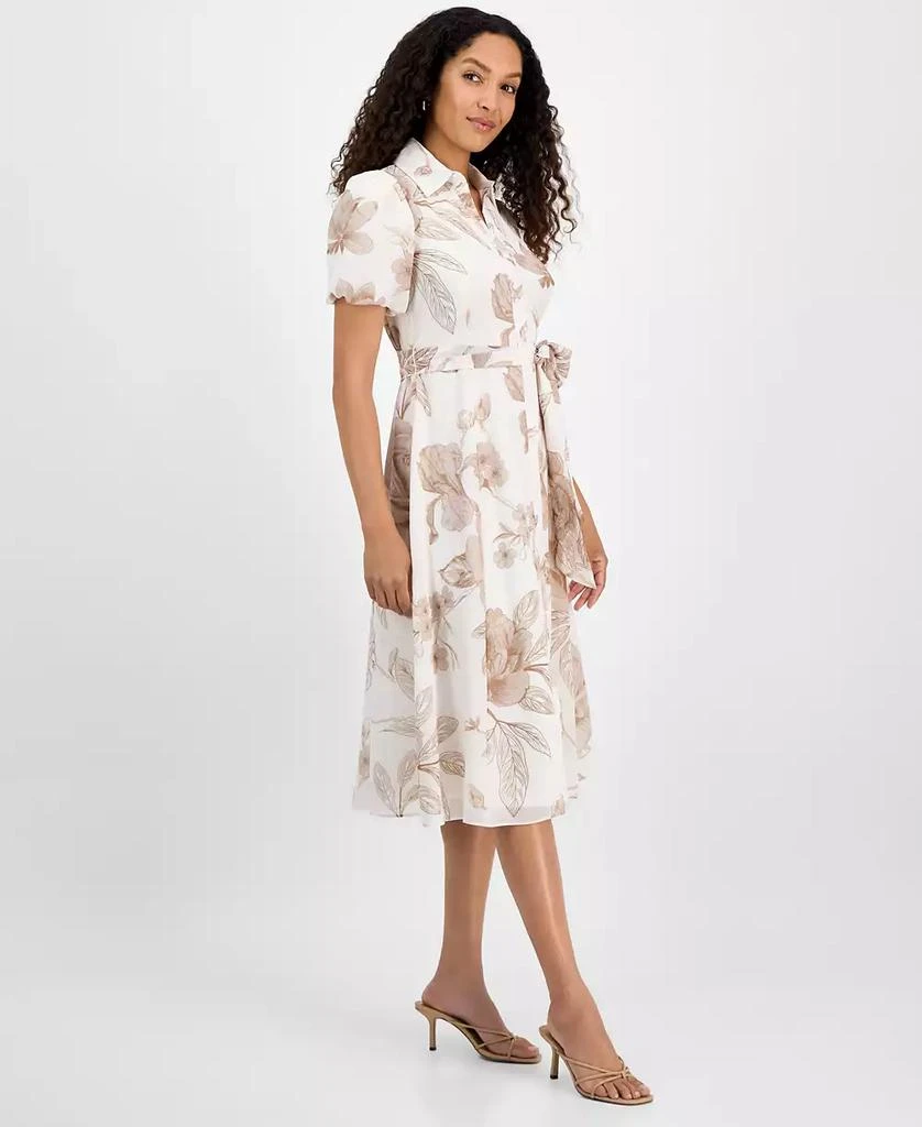 Sandra Darren Petite Printed Puff-Sleeve Shirtdress 3