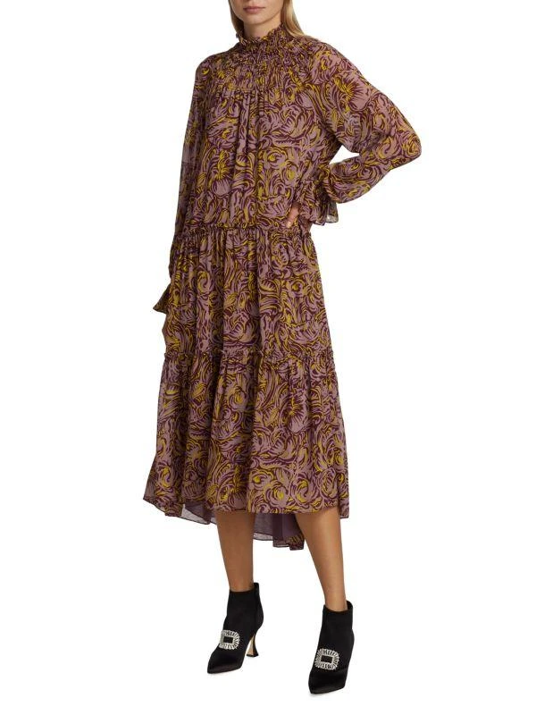 knee length dresses for ladies Amari Satin Midi Dress in Mila Leopard Brown