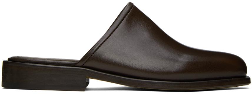 LEMAIRE Brown Square Mules