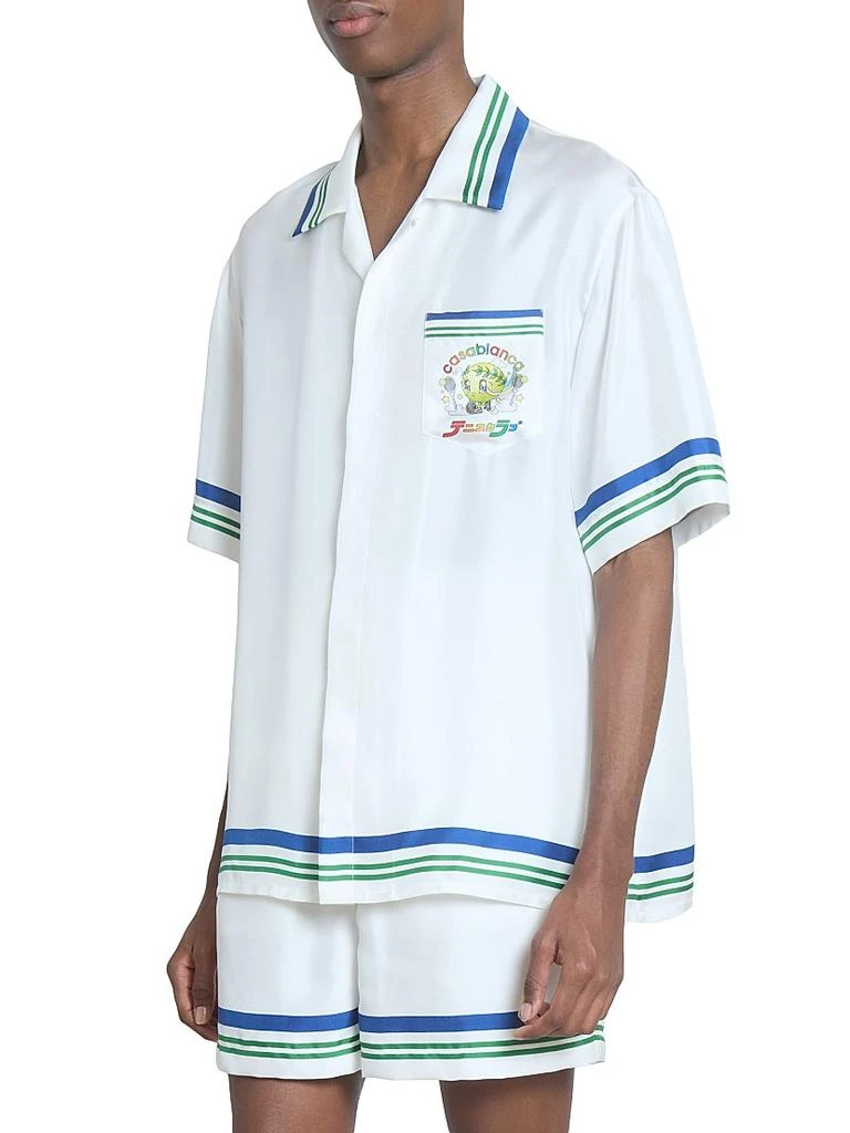 Casablanca Tennis Ball Silk Short-Sleeve Shirt 3