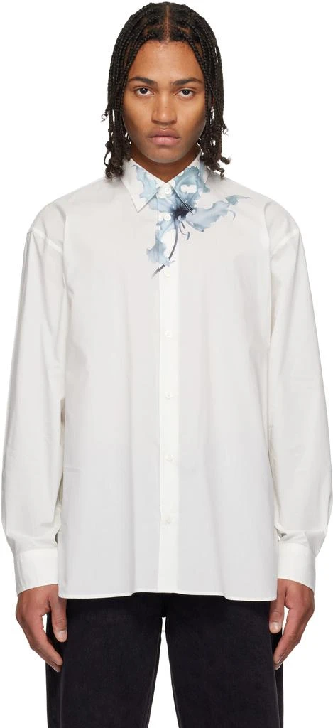 Dries Van Noten Off-White Loose Cotton Shirt 1