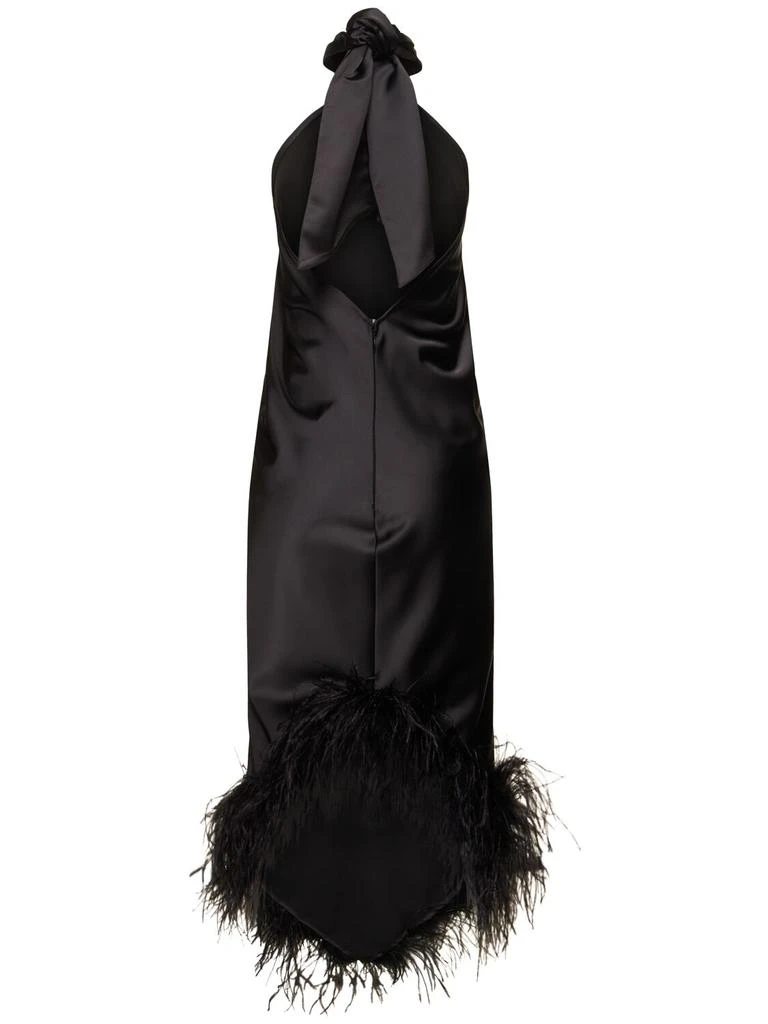 GIUSEPPE DI MORABITO Satin Midi Dress W/feathers 4