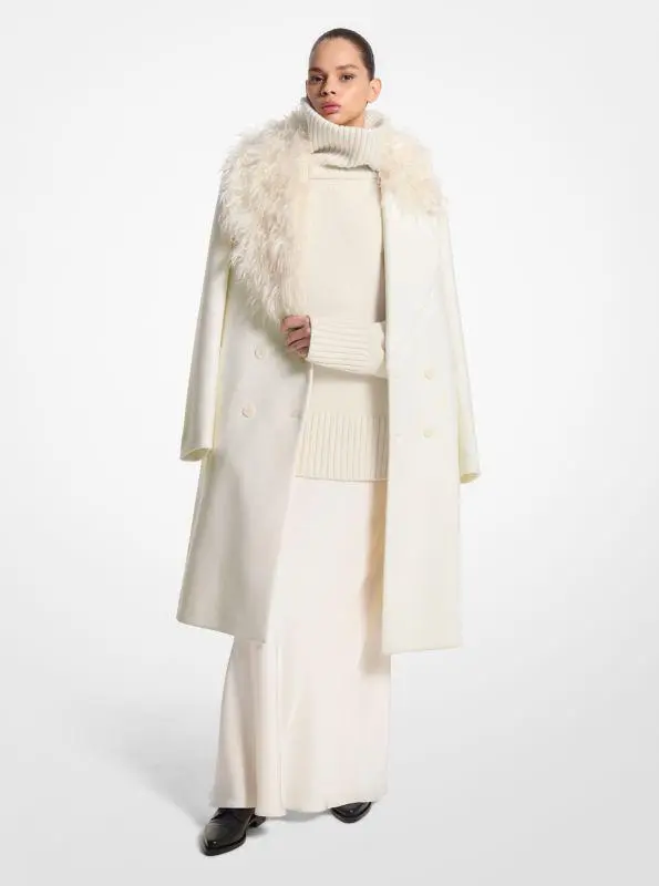 Michael Kors Wool Melton and Mohair Double-Breasted Coat 1