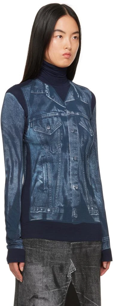 Jean Paul Gaultier Blue Trompe L'œil Turtleneck 2