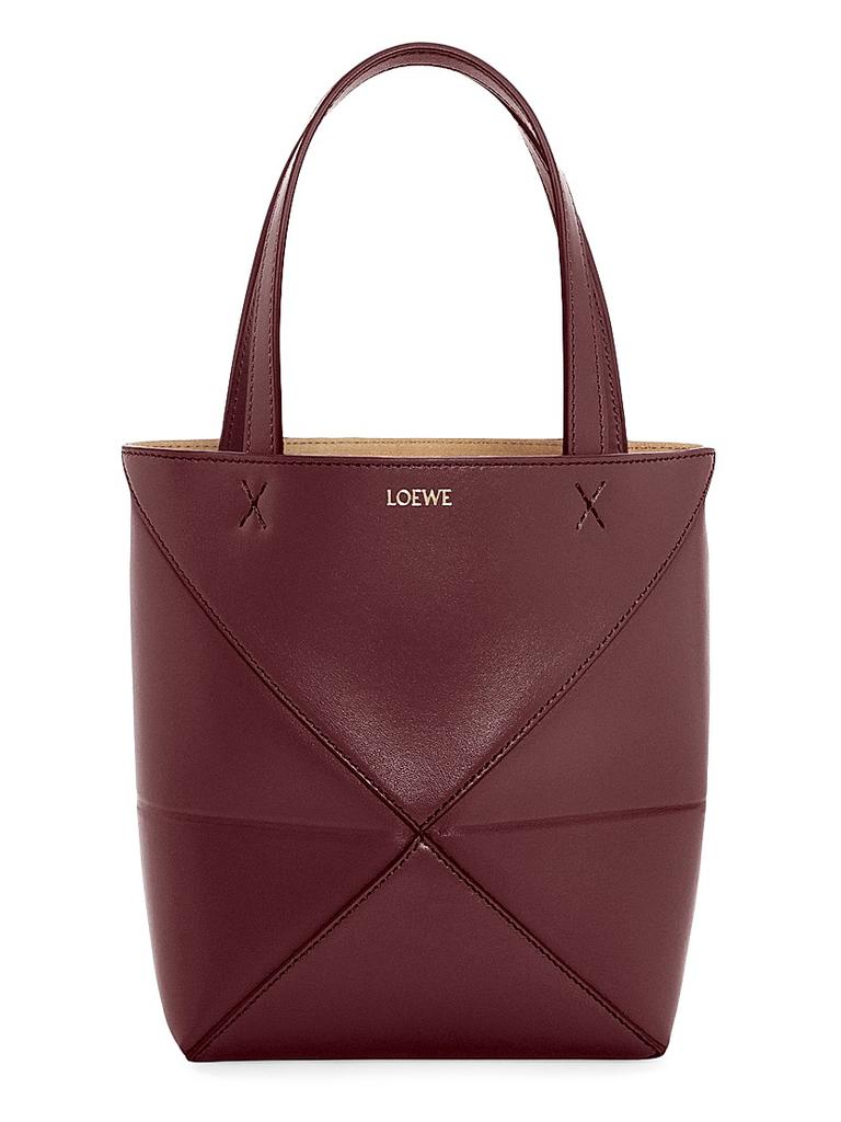 Loewe Mini Puzzle Fold Leather Tote Bag - Tote Bags - Free