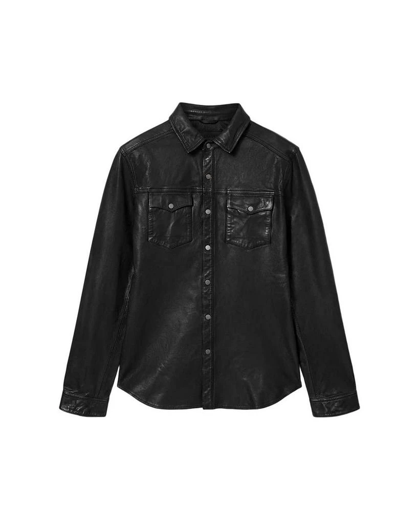 ALL SAINTS Irwin Leather Shirt 8