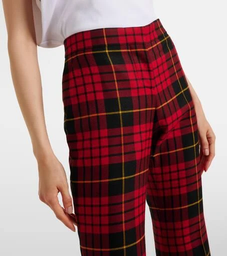 Alexander McQueen Tartan wool flared pants 4