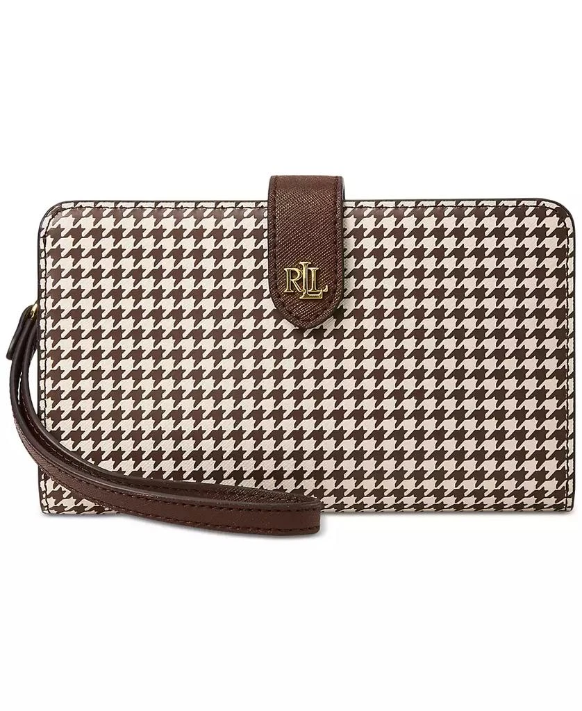 Ralph Lauren Print Crosshatch Leather Tech Wristlet 1