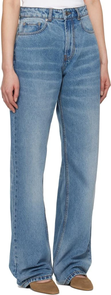 AMI Blue Cotton Large Fit Jeans 2