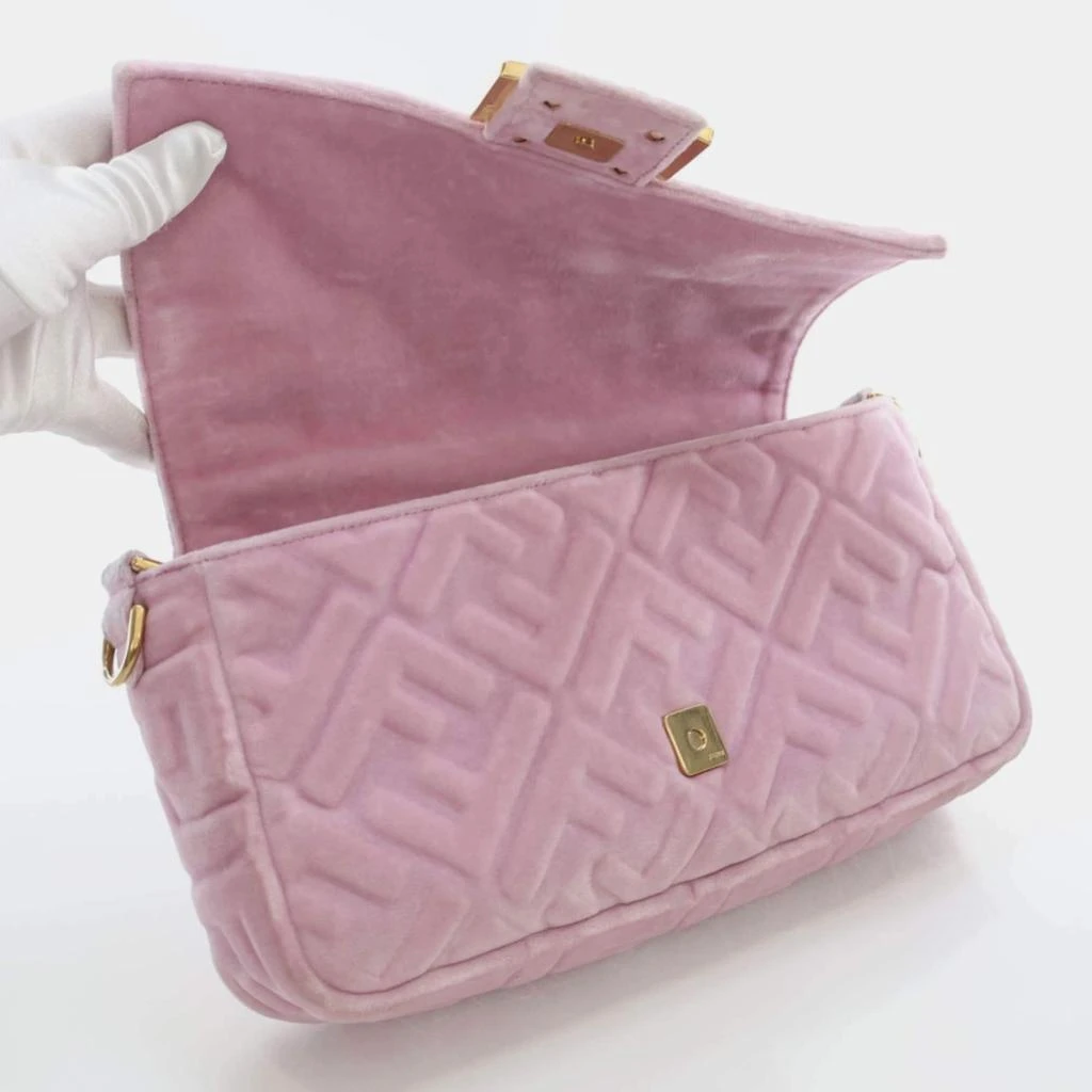 Fendi Fendi Rosa Confetti Velvet FF Embossed Baguette Shoulder Bags 6