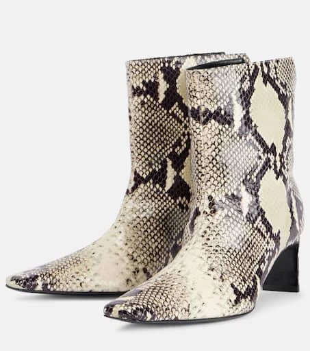 Khaite Ona 55 snake-effect leather ankle boots 4