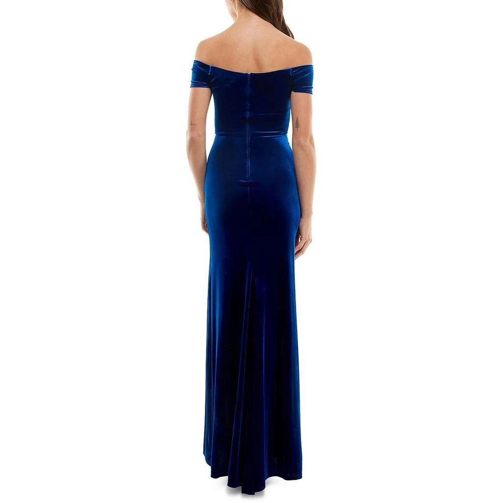 B. Darlin Juniors Womens Velvet Off-The-Shoulder Evening Dress 2