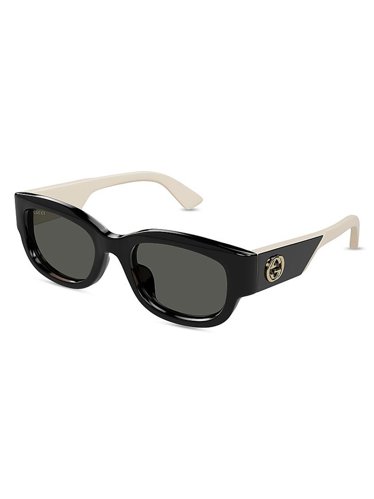 Gucci Oblique 54MM Round Sunglasses