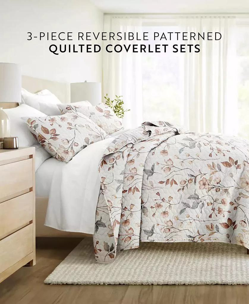 IENJOY HOME Russet Floral Reversible 3-Pc. Quilt Set 2