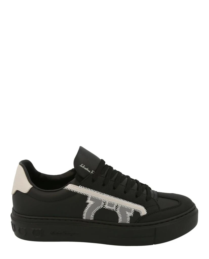 Salvatore Ferragamo Borg Leather Low-Top Sneakers 1