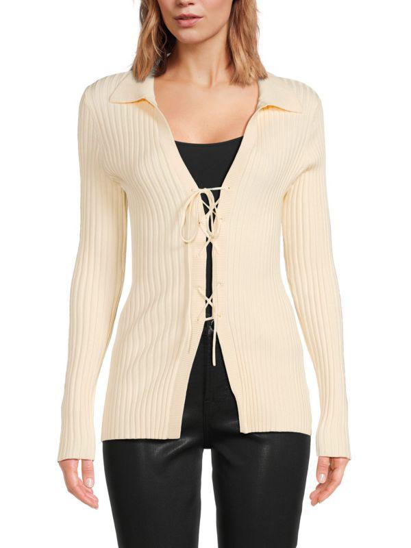 The Range Ribbed Lace Tie Cardigan