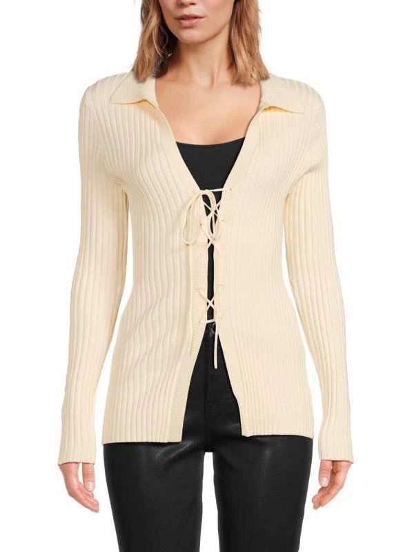 The Range Ribbed Lace Tie Cardigan 1