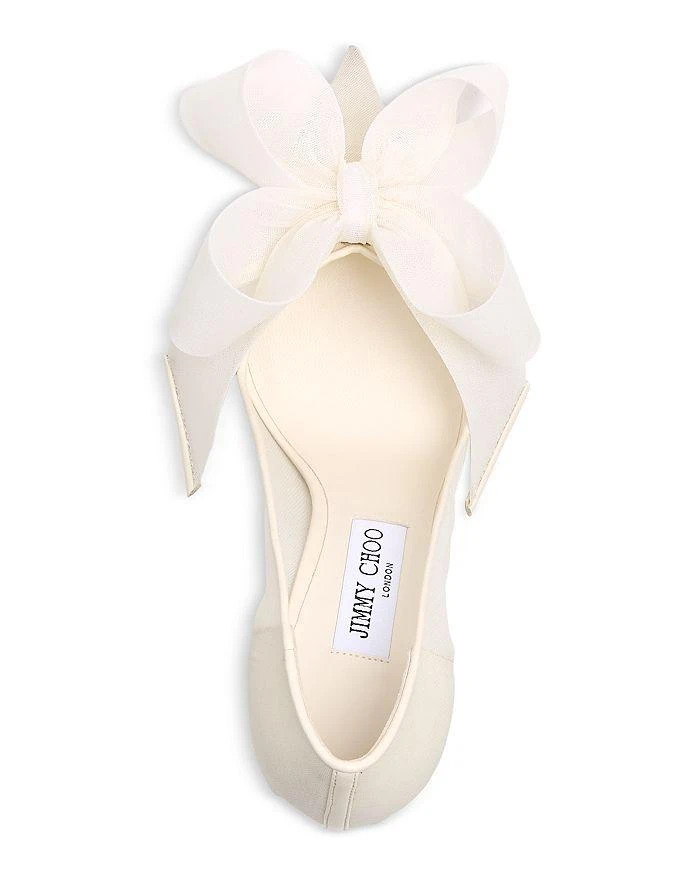 Jimmy Choo Women's Staz 90 Mesh Bow Pumps 3