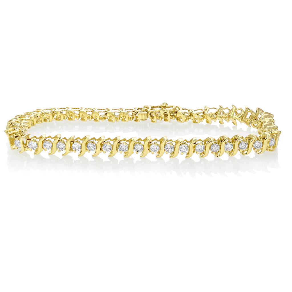 Vir Jewels 1.50 cttw SI2-I1 IGI Certified Diamond Bracelet 10K Yellow Gold S-Link 7 Inch