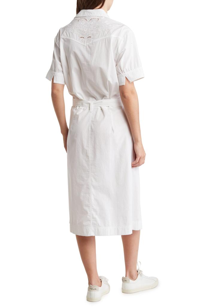 Rag & Bone Jade Embroidered Yoke Cotton Midi Shirtdress