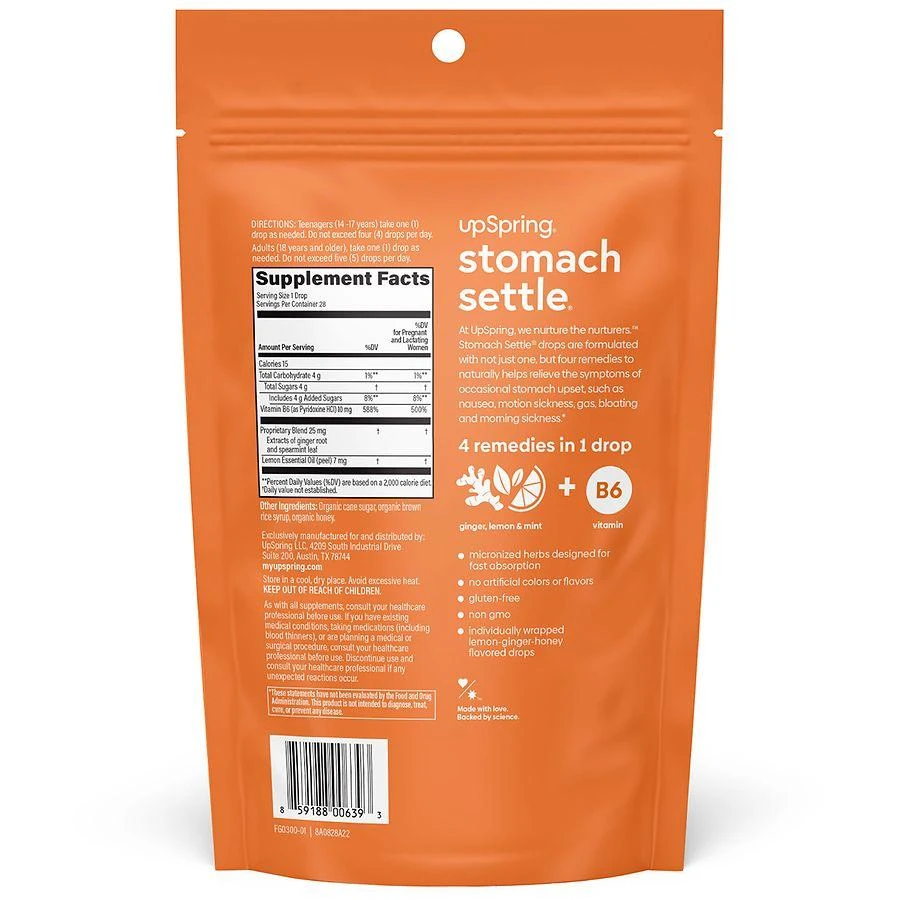 UpSpring Stomach Settle Nausea Relief  Drops Lemon, Ginger, Honey 2
