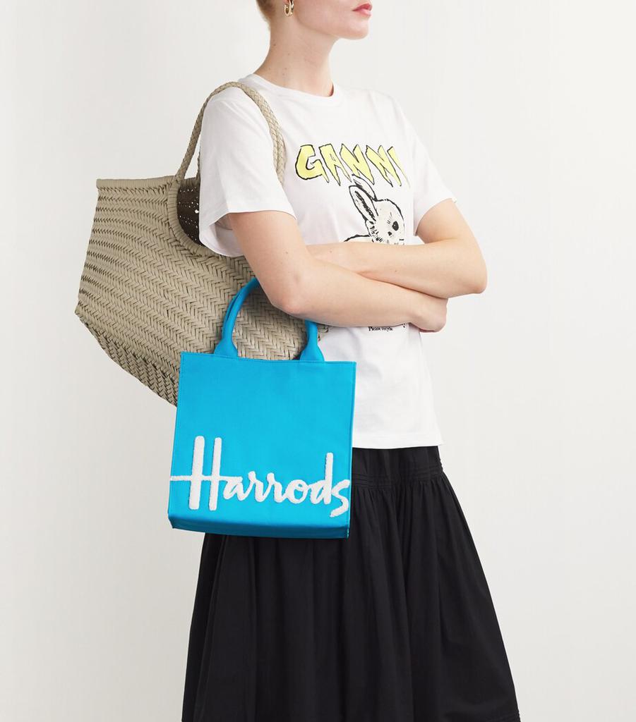 Harrods Small Cotton Logo Tote Bag