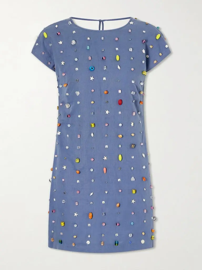 net a porter linen dress Sleeper Atlanta Linen Midi Dress