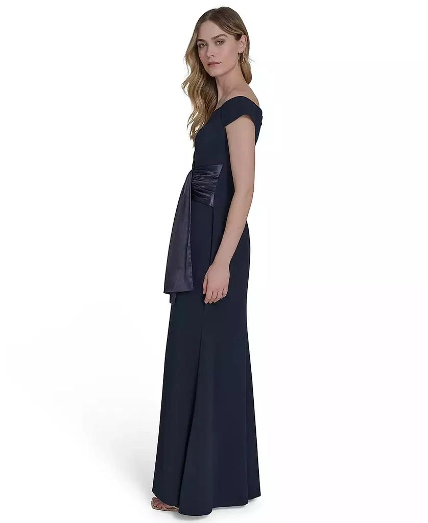 Eliza J Petites Off-The-Shoulder Wrap-Accent Gown 4