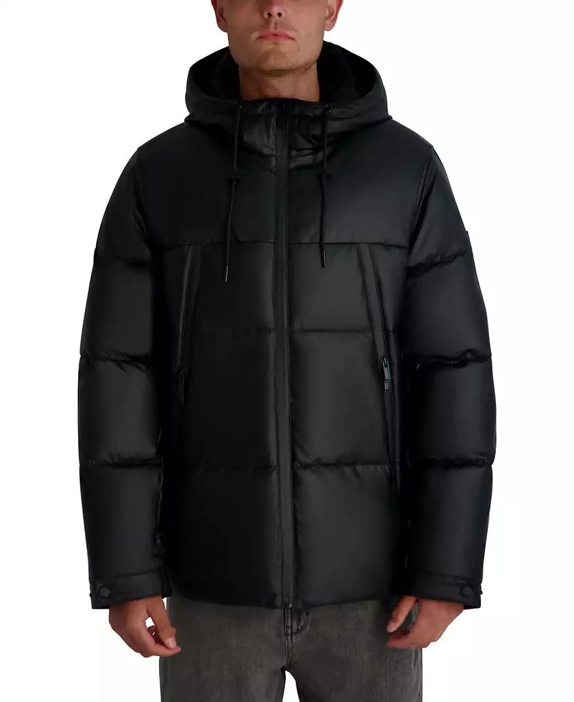 Karl Lagerfeld Paris Men's Midweight Hooded Puffer Pockets Jacket 1