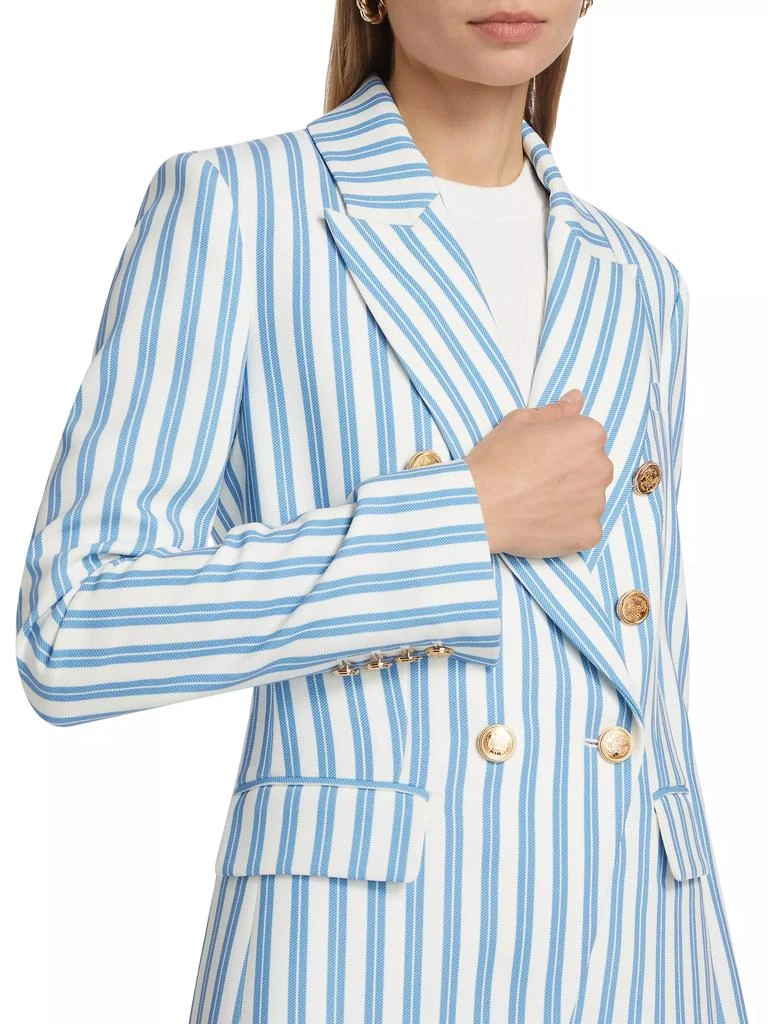 Toccin Kylie Striped Double-Breasted Cutaway Blazer 6