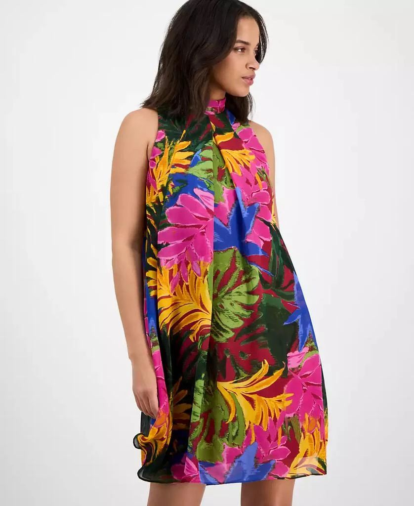 Robbie Bee Women's Printed Mock-Neck Shift Dress 3