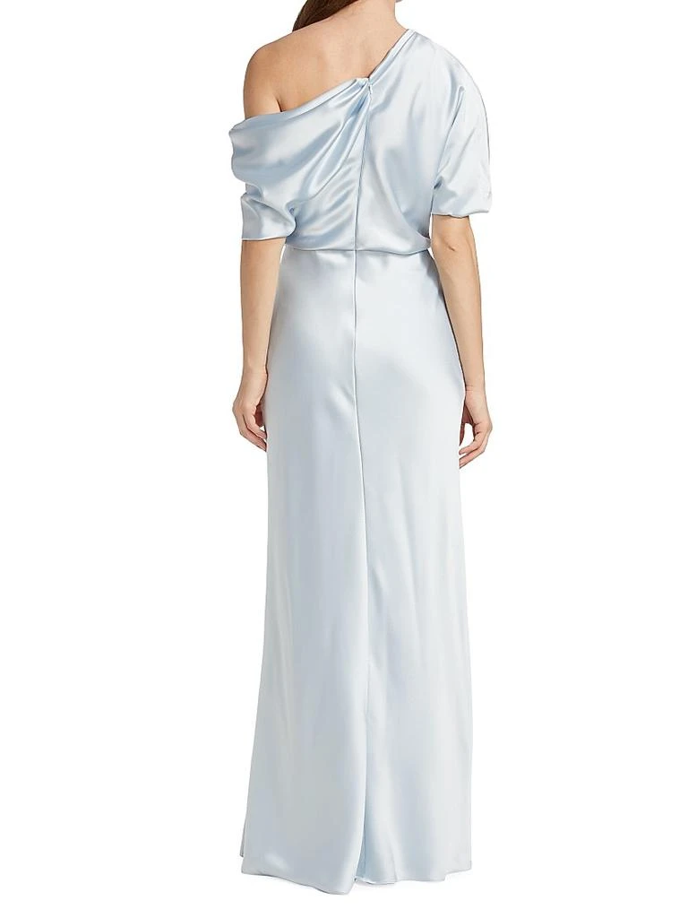 Amsale Satin One-Shoulder Gown 5