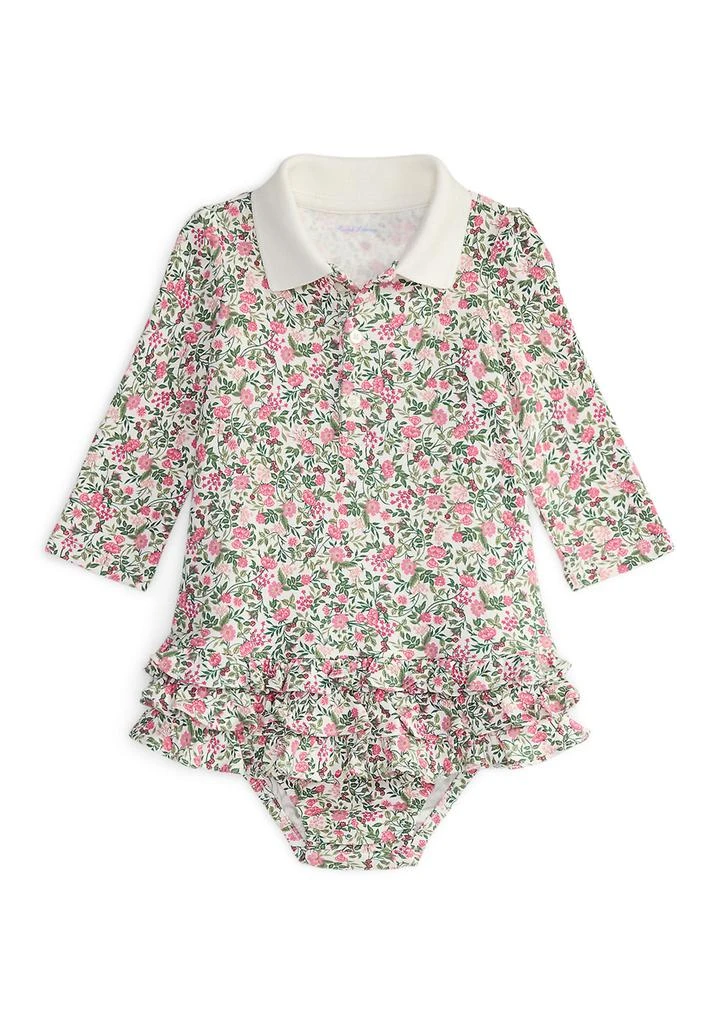 Ralph Lauren Baby Girls Floral Soft Cotton Polo Dress 
Bloomer