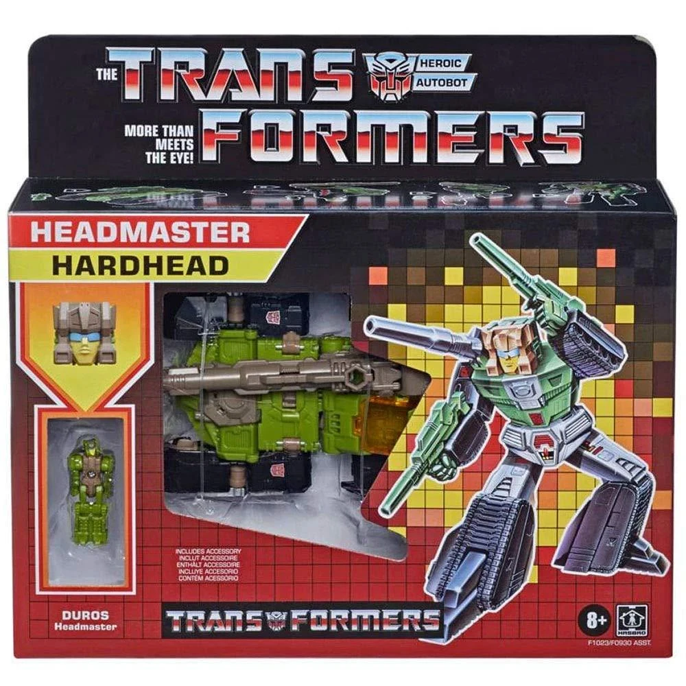 Transformers Transformers 2021 Modern Figure in Retro Packaging Autobot Headmaster Hardhead with Duros